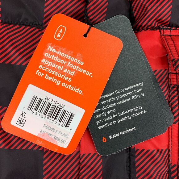 Bass Outdoor Mens Mission Plaid Field Fleece Faux-Fur Jacket Red XL - Picture 3 of 6